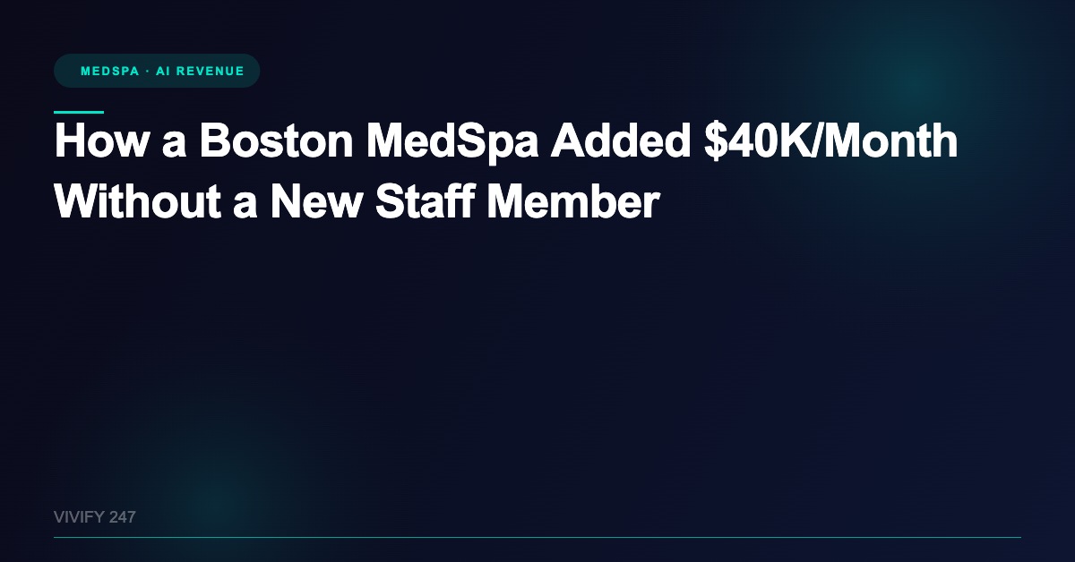 How a Boston MedSpa Added $40K/Month Without a New Staff Member